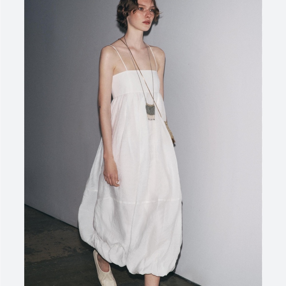 Zara NWT ZW Collection limited edition long strappy dress white 4437/240